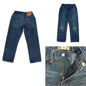Levis Boys 514 Straight Leg Adjustable Waist Blue Jeans Size 6 Regular